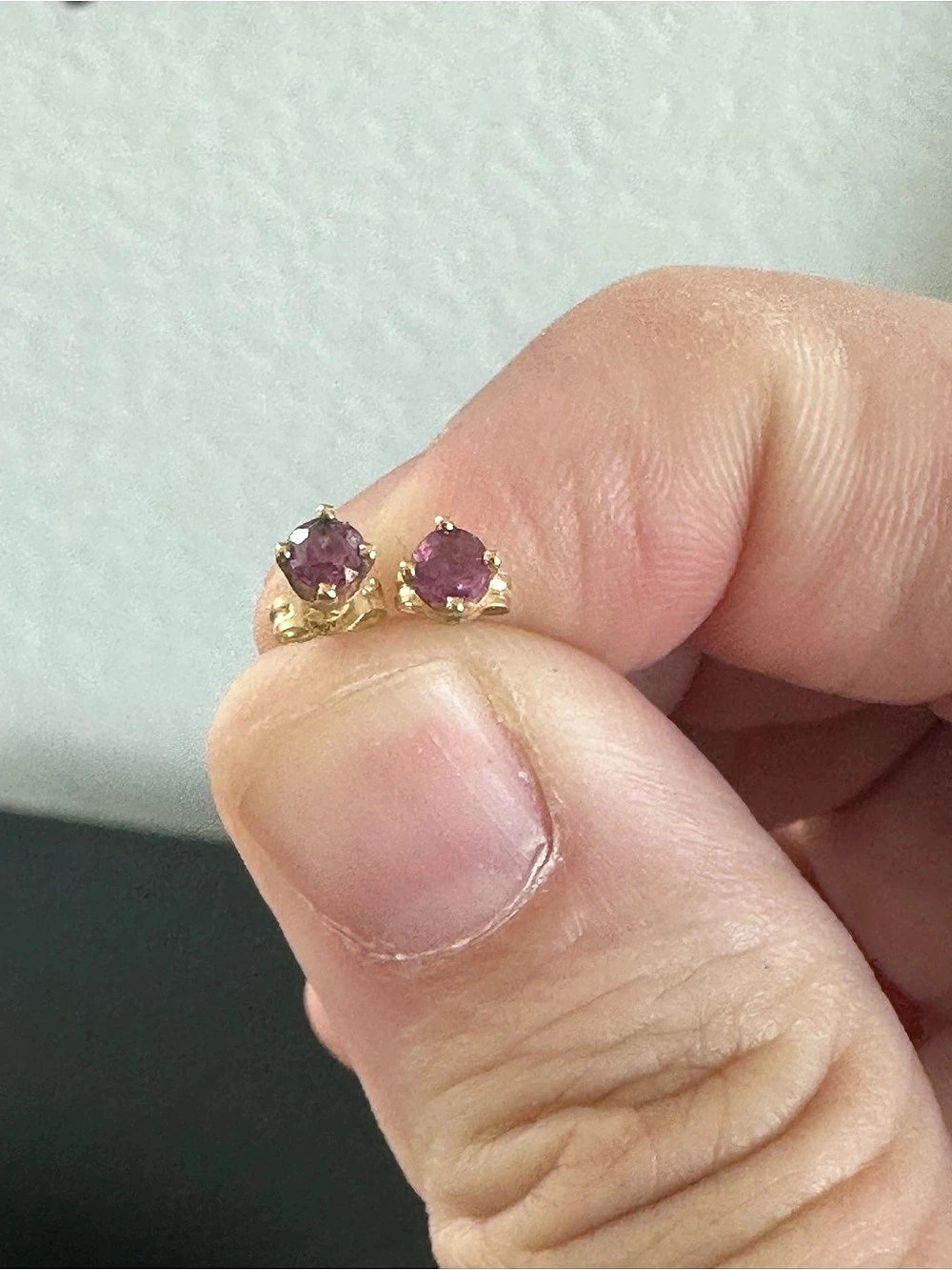 Pink Gemstone Stud Earrings